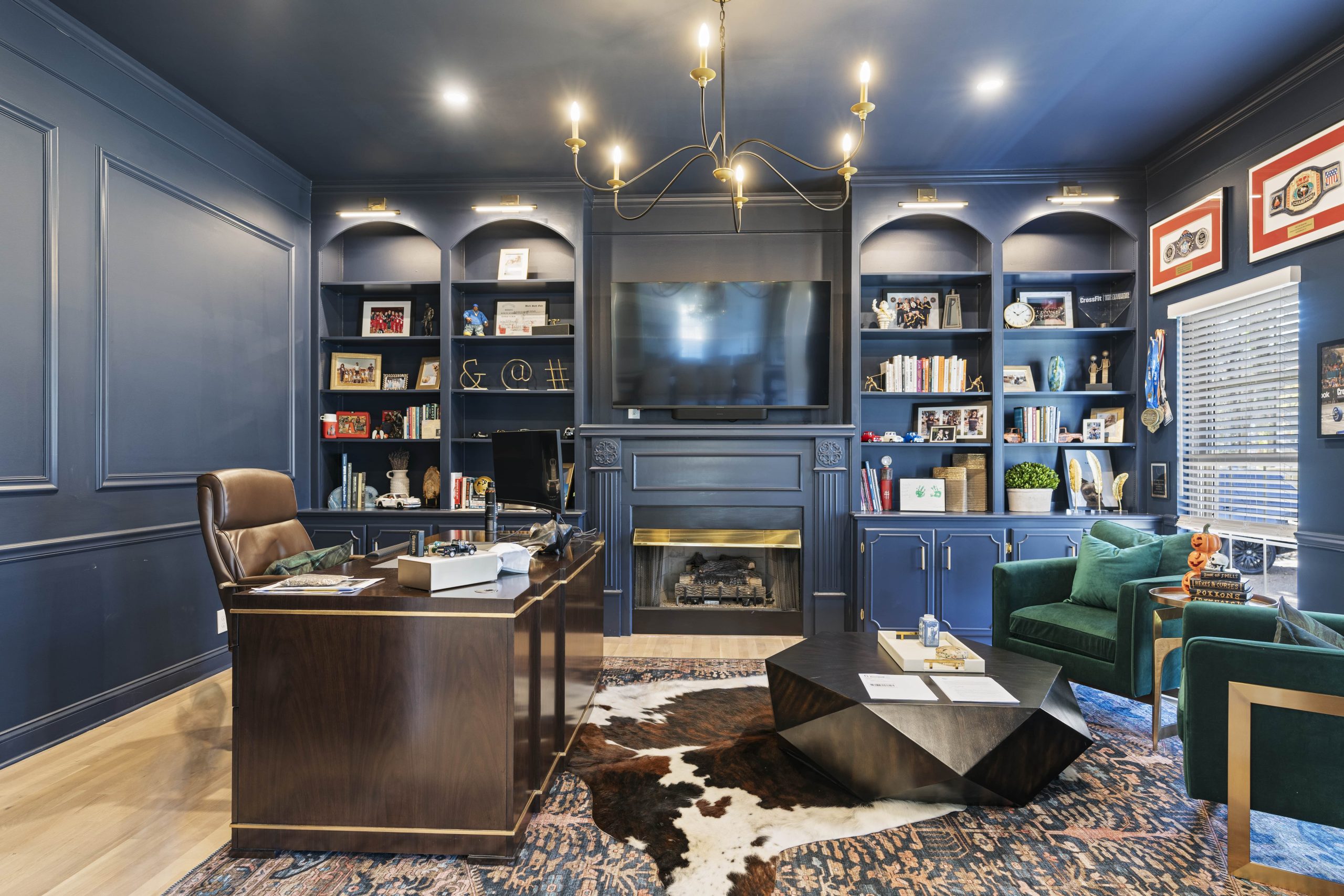 Custom Library Home Remodel in Nashville and Franklin by Red Oak Building Company